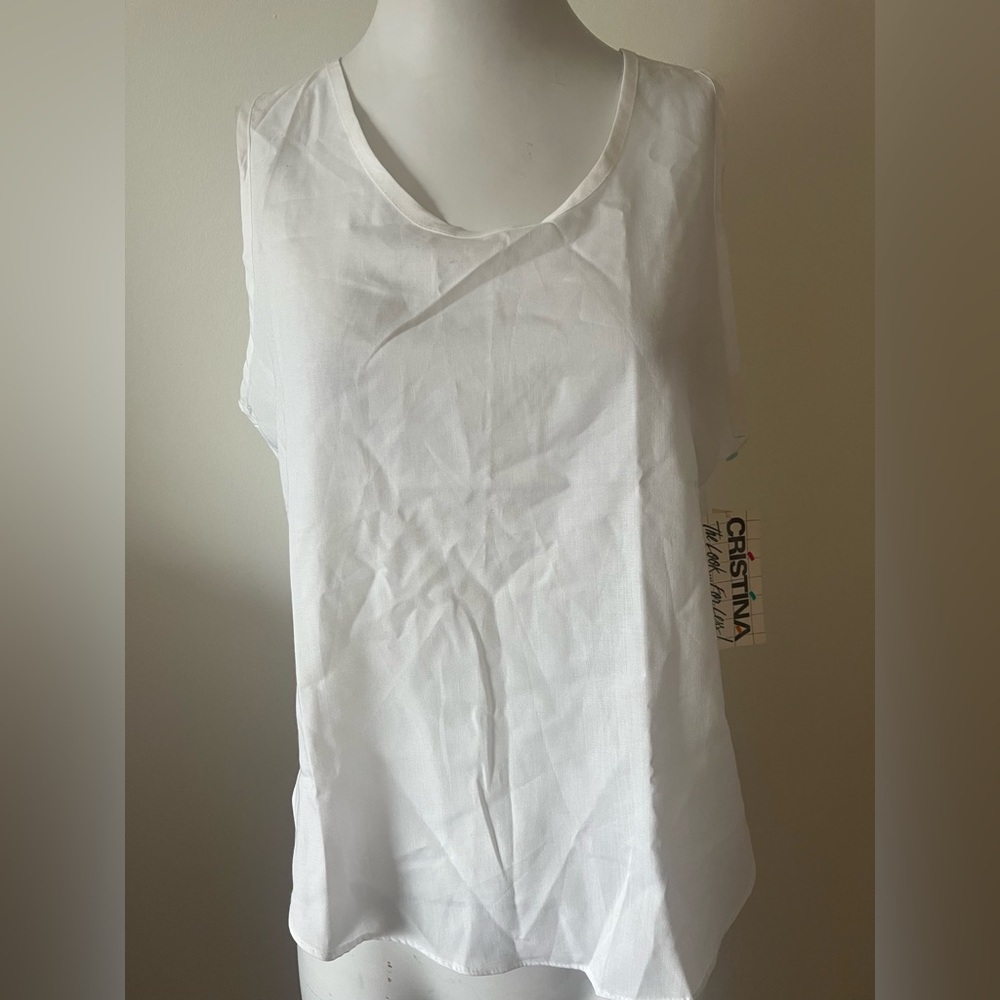 Vintage Christina White Women's Top, Made in USA